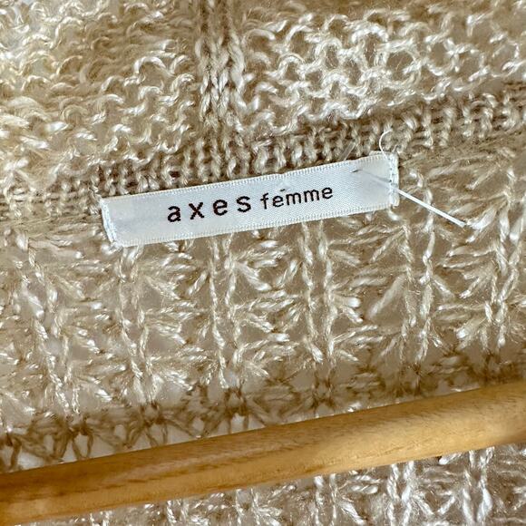 AXES FEMME rabbit fur trim knit open cardigan Womans Medium‎ - Picture 5 of 15